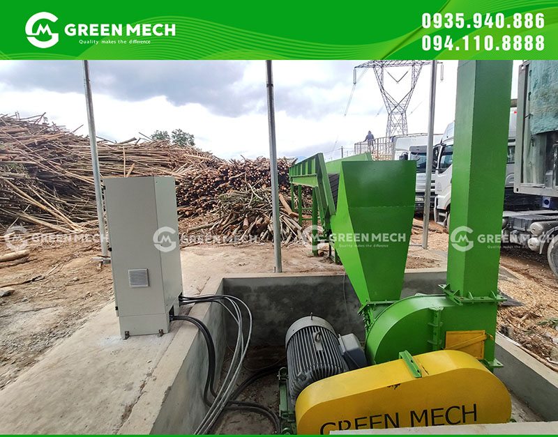 Lắp đặt dây chuyền băm gỗ tại Quảng Bình