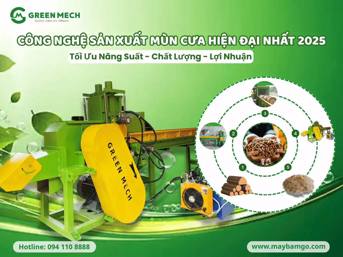 sản xuất mùn cưa